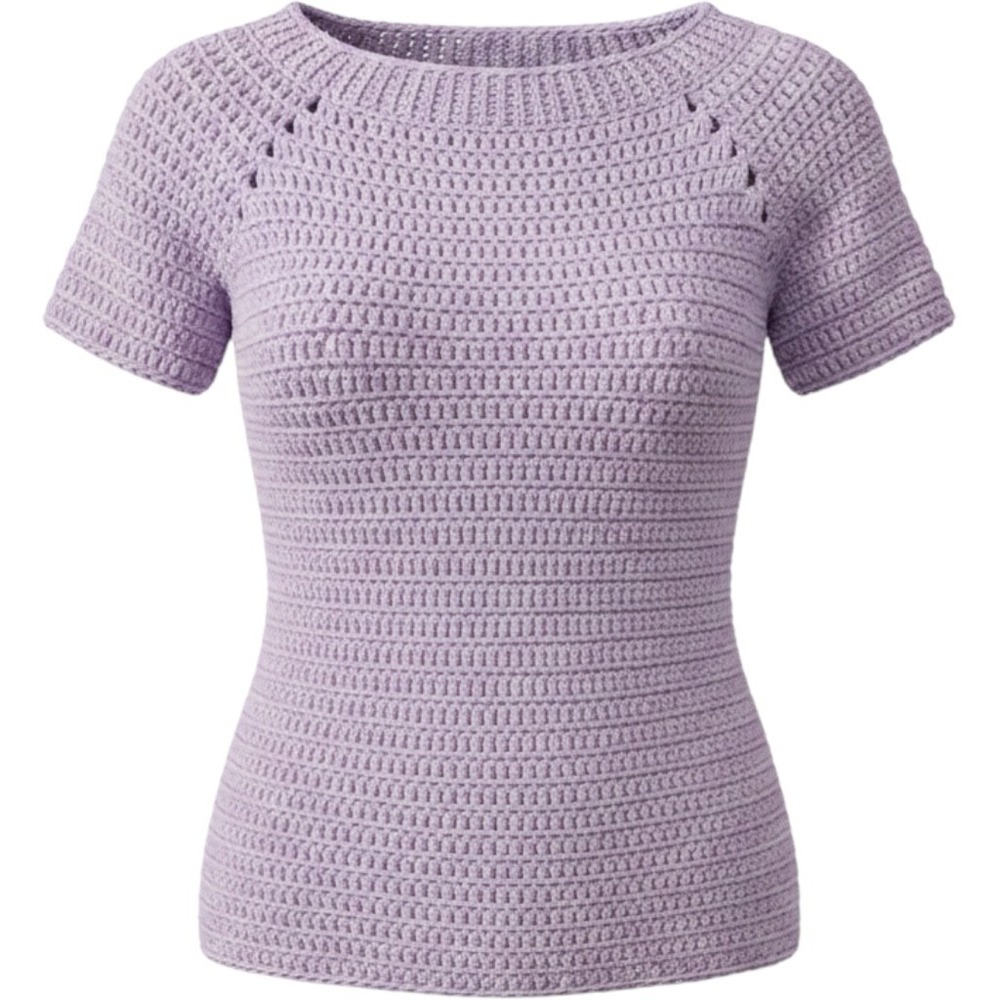 Unbranded Crochet Knit Top Women M Boho Cotagecore Short Sleeve Sweater